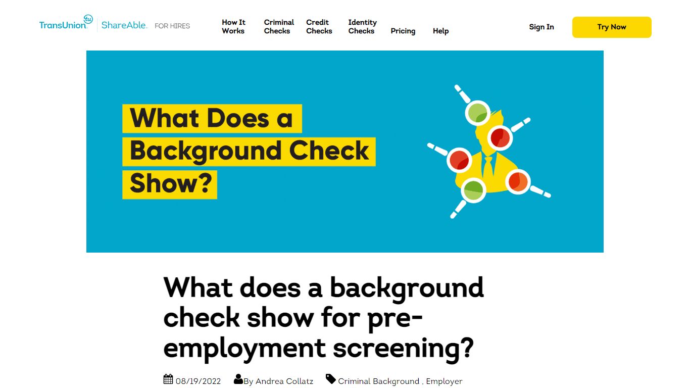 What does a background check show for pre-employment screening? - ShareAble
